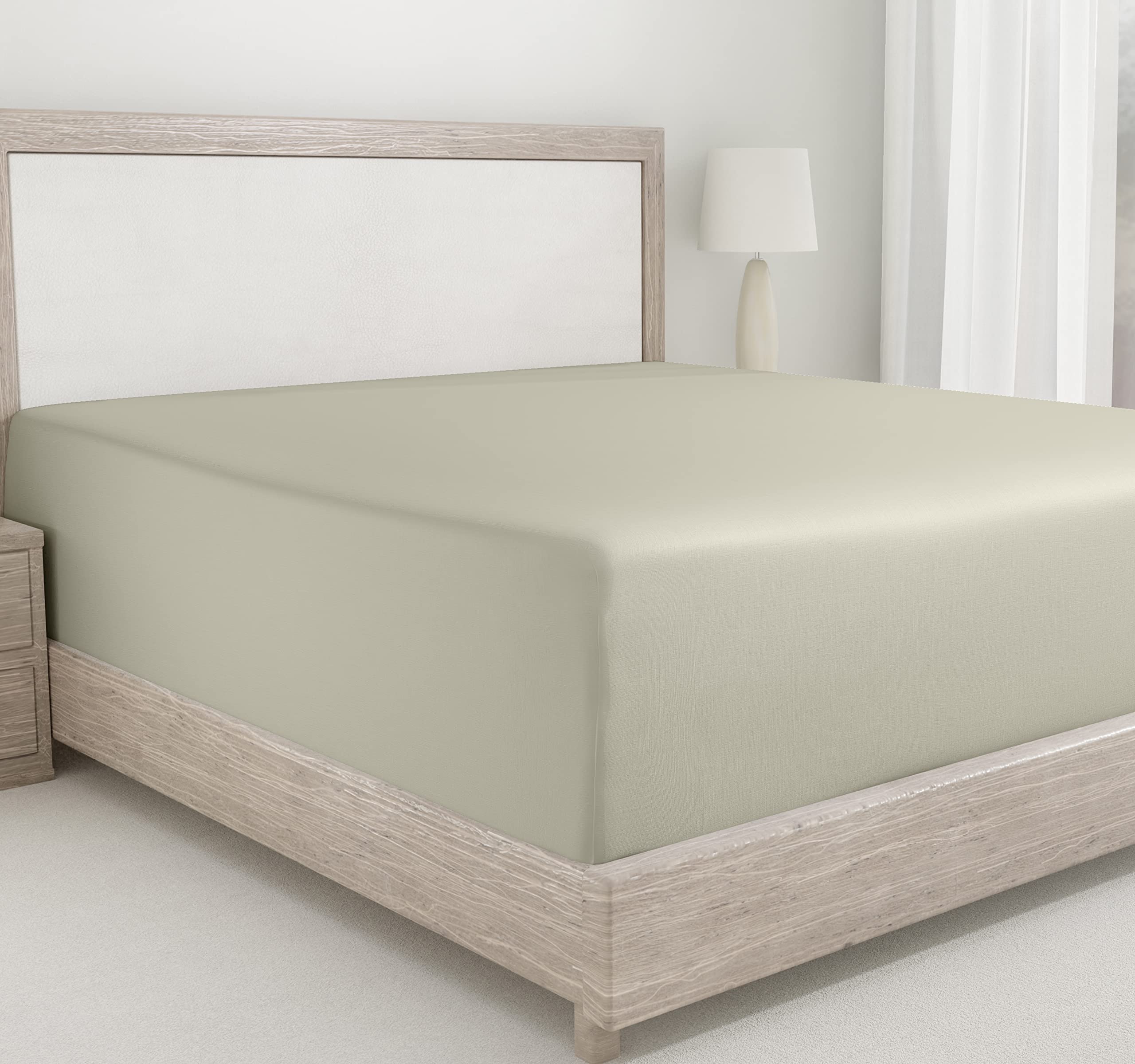 California Design Den Fitted Sheet King Size, Deep Pocket Soft 400 Thread Count 100% Cotton, No Pop-Off Elastic, Durable Sateen
