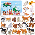 Animals Advent Calendar 2023, Mini Dog Cat Figurines Christmas Countdown Calendar for Kids with 24pcs Realistic Miniature Animal