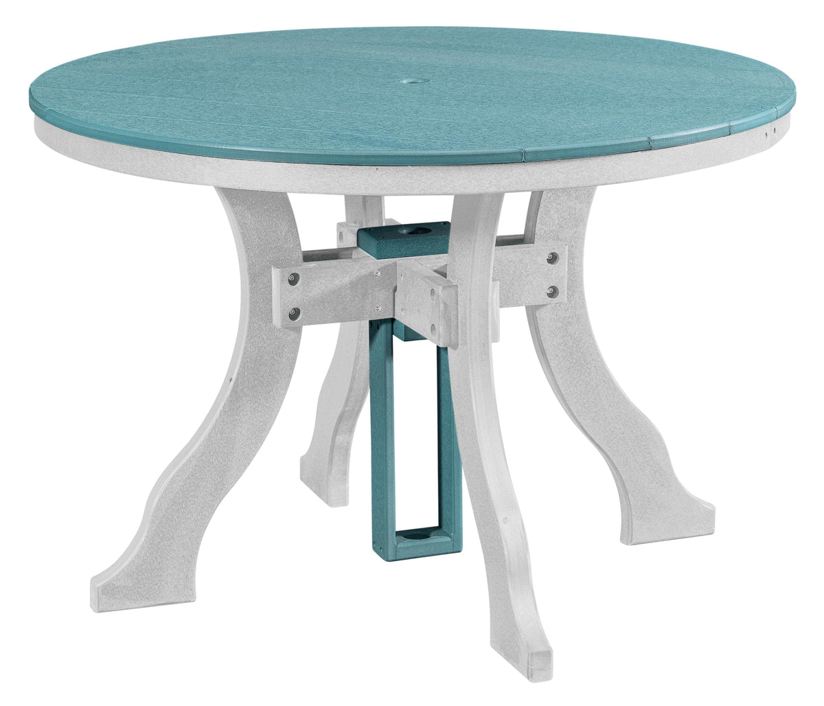 American Furniture Classics Dining Height Round Table, Aruba Blue With White Base