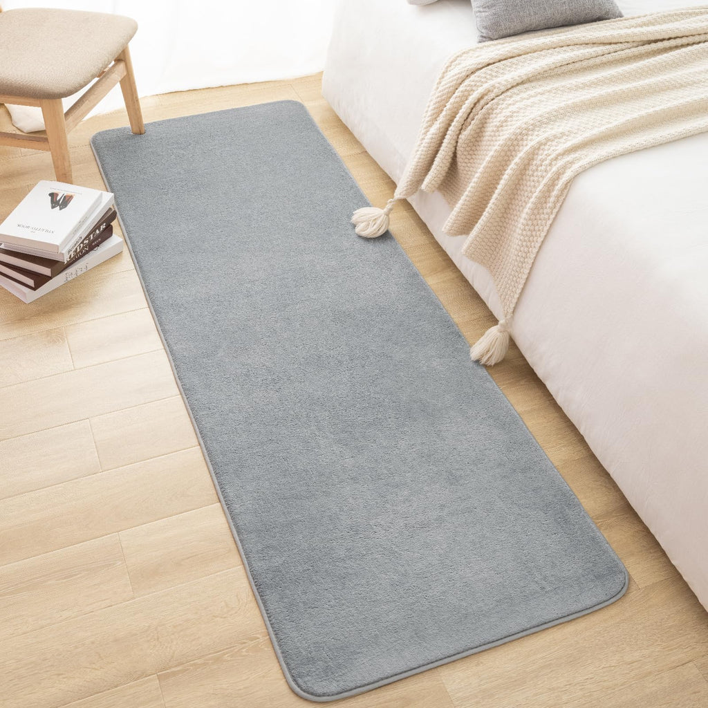Softlife Washable Runner Rug For Bedroom Living Room Rug, 2X6 Grey Soft Fluffy Hallway Runner Rug, Non-Slip Indoor Carpet For Ki