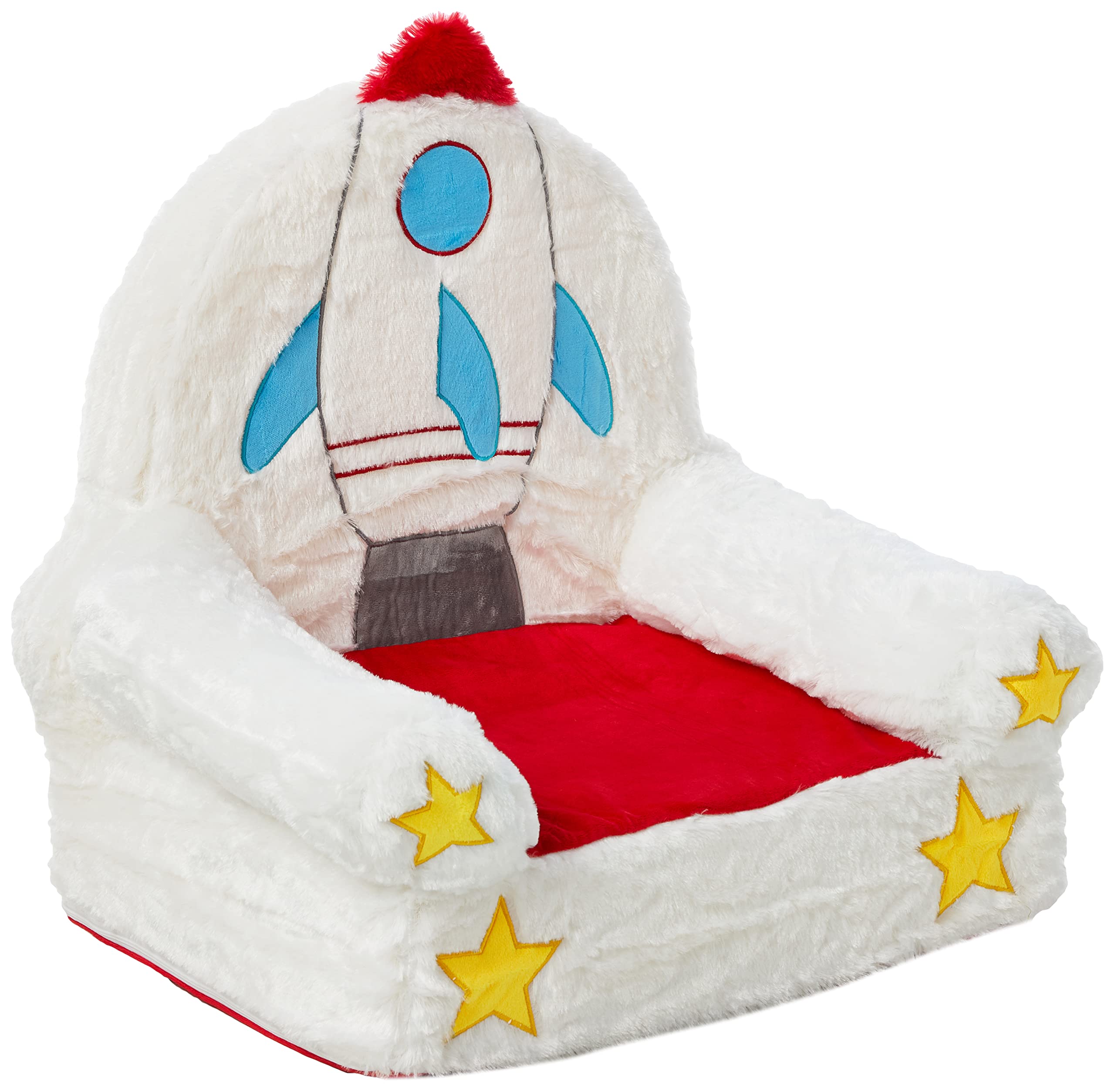 Amazon Basics Childrens Plush Toddler Chair, Rocket, Multicolor