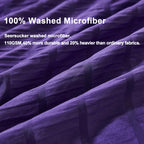 Avelom Dark Purple Duvet Cover King(104 X 90 Inches), 3 Pieces (1 Duvet Cover, 2 Pillow Cases), Seersucker Striped Soft Washed Microfiber Textured Duvet Cover Set With Zipper Closure, Corner Ties