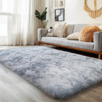 Kchowua Light Grey Rug For Bedroom Fluffy Rugs 4X6 Rug For Living Room Thick Machine Washable Plush Rug For Dorm Soft Shag Non S