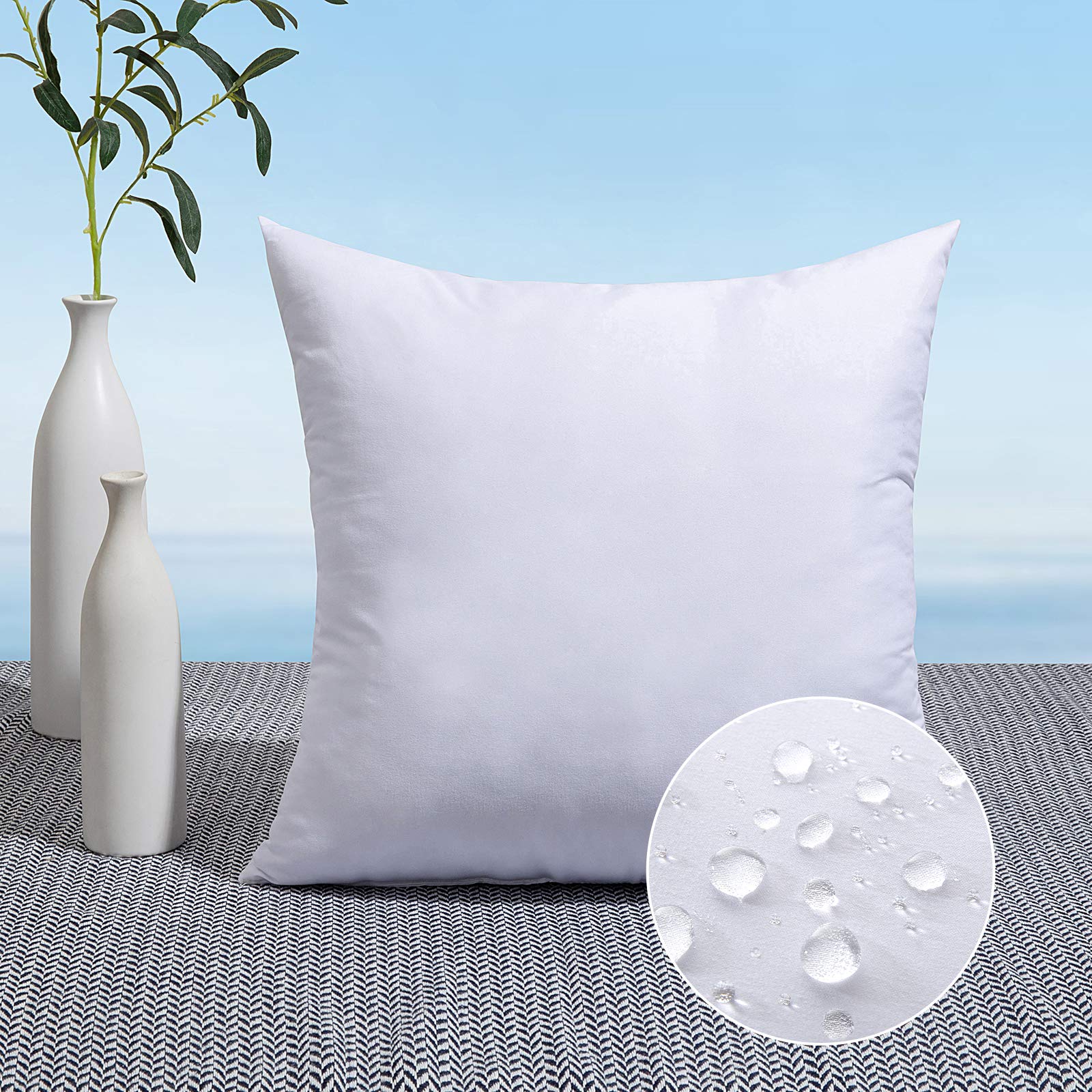 Miulee 18X18 Pillow Insert Throw Pillow Insert, Outdoor Pillows Water-Resistant Premium Outdoor Pillow Stuffer Sham Square For C