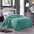 Exclusivo Mezcla King Size Flannel Fleece Velvet Plush Bed Blanket As Bedspread, Coverlet, Bed Cover (90X104 Inches, Celadon) So