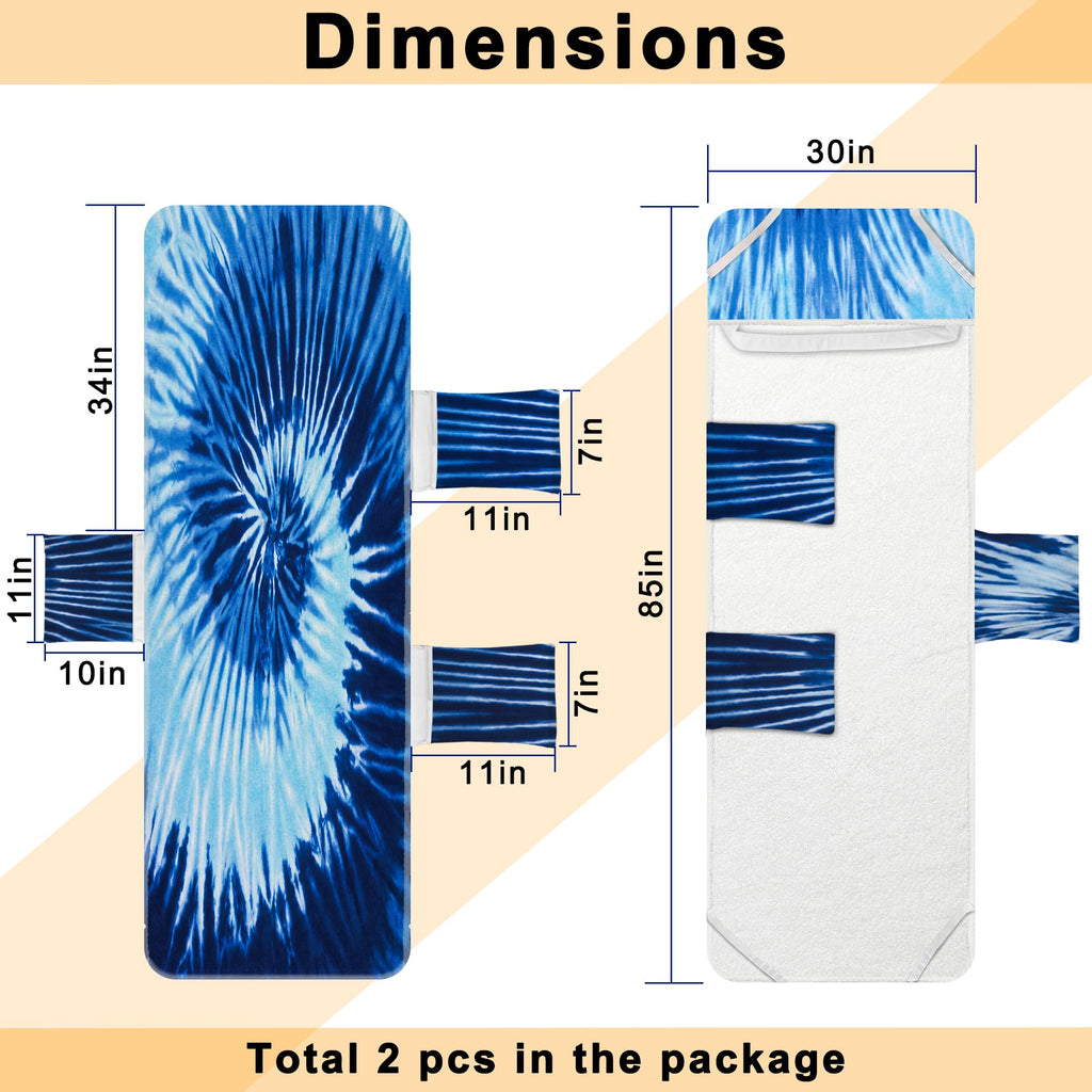 Ruikyhom Lounge Chair Towel Cover (Pack Of 2), Tie Dye Style Chaise Lounge Cover, Beach Chair Covers With Pockets For Pool Beach