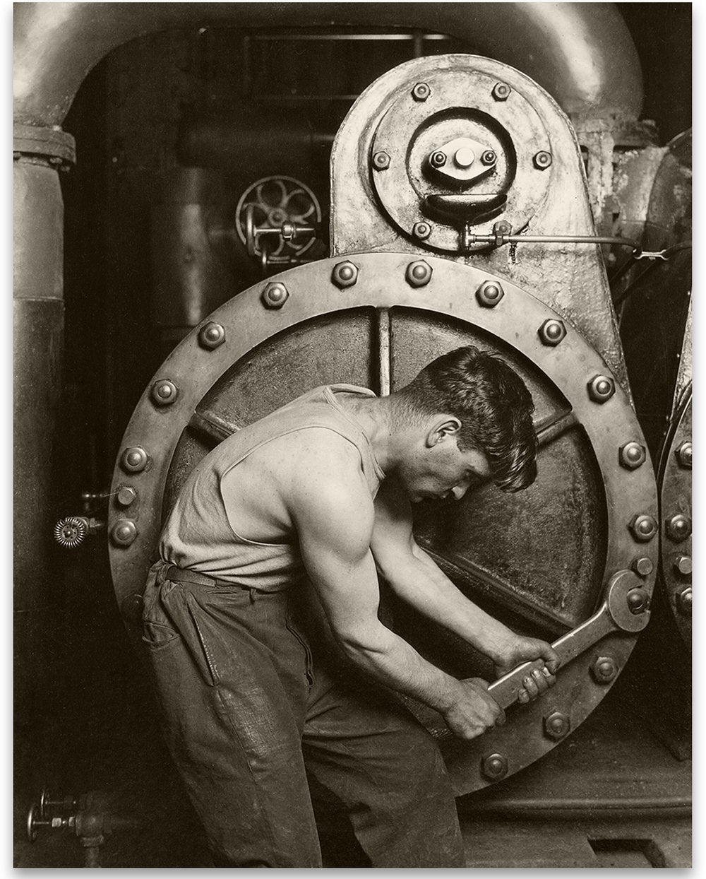 Lone Star Art Power House Mechanic by Lewis W Hine Photo - 11x14 Unframed Print - Perfect Vintage Industrial Home Decor Under $1