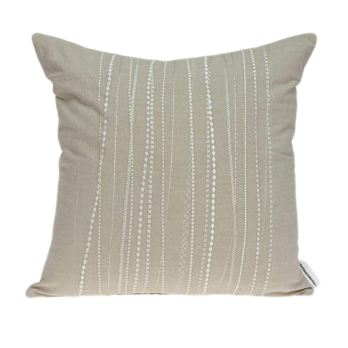 HomeRoots 100% Cotton Parkland Collection Sarina Transitional Beige Pillow Cover with Poly Insert