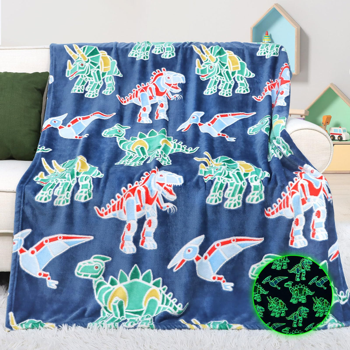 Dinosaur Toys Gifts For Kids Boys - Dinosaur Toys For Kids 2 3 4 5 6 7 8 9 10 11 12 Year Old Boy Gifts Soft Dino Glow In The Dar