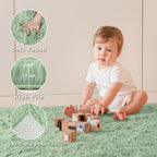 Larhom Fluffy Fuzzy Sage-Green Rugs For Bedroom, 4X6 Feet Soft Non Slip Plush Area Rug For Living Room, Kids Room, Indoor Modern