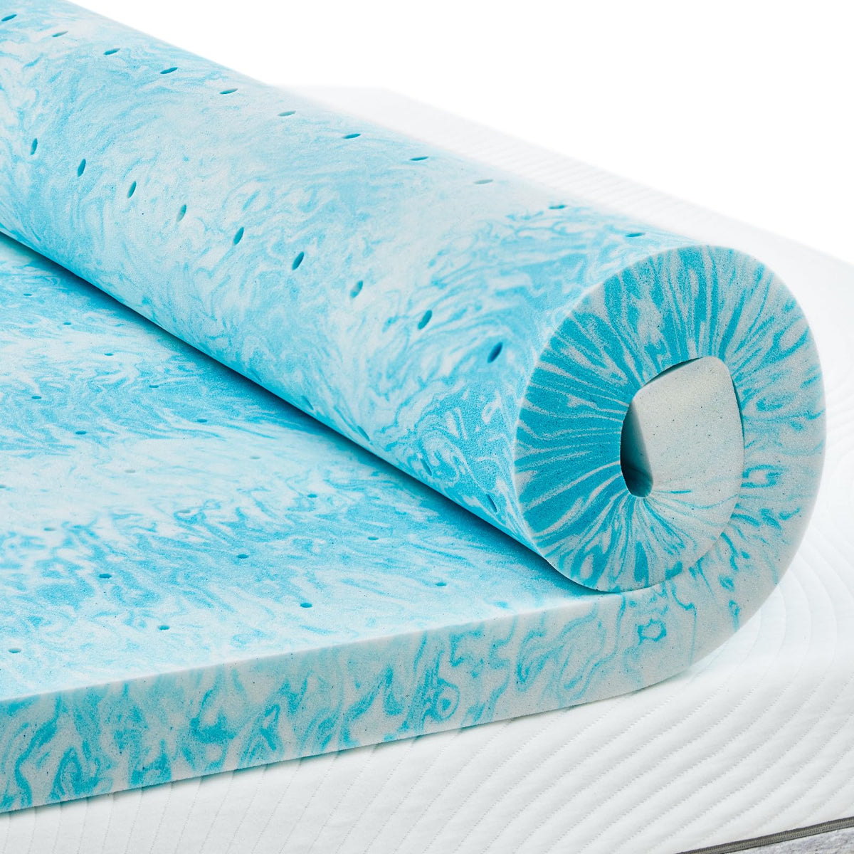 Perlecare 4 Inch Twin Xl Memory Foam Mattress Topper, Cooling Gel Infused Mattress Pad, Ventilated Bed Topper For Pressure Relie