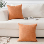 Otostar Linen Throw Pillow Covers Set Of 2 Decorative Square Pillowcases Cushion Covers 16X16 Inch For Home Decor Sofa Bedroom Car 40 X 40 Cm Coral