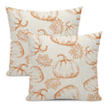Yxuiyal Fall Decor Pillow Covers 18X18 Set Of 2 Fall Orange Pumpkin Maple Leaves Throw Pillow Covers Outdoor Fall Thanksgiving D