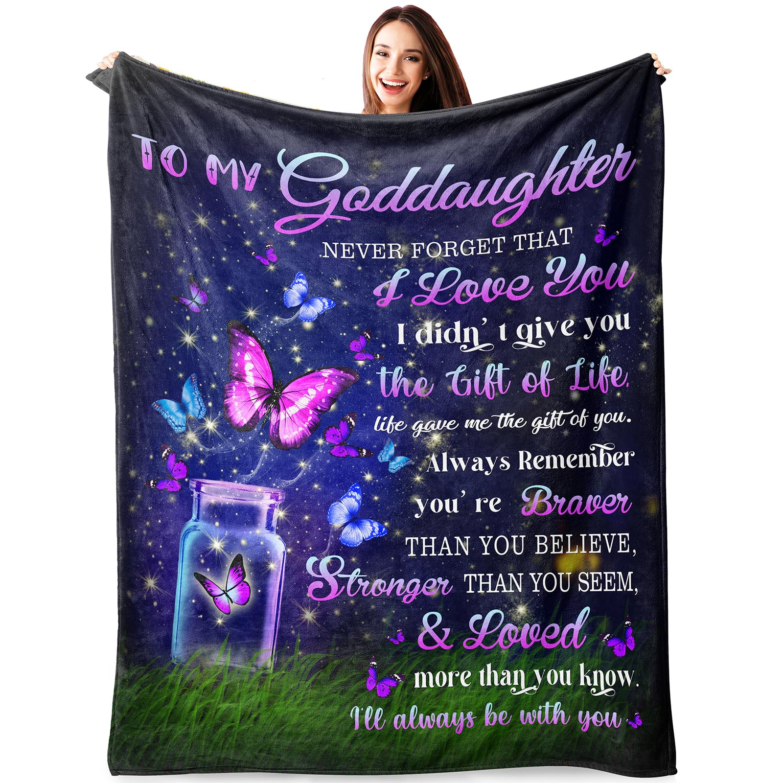 Atokker Goddaughter Gifts From Godmother Blanket, First Communion Gifts For Girls, 1St Communion Gifts For Girls, Baptism Gifts