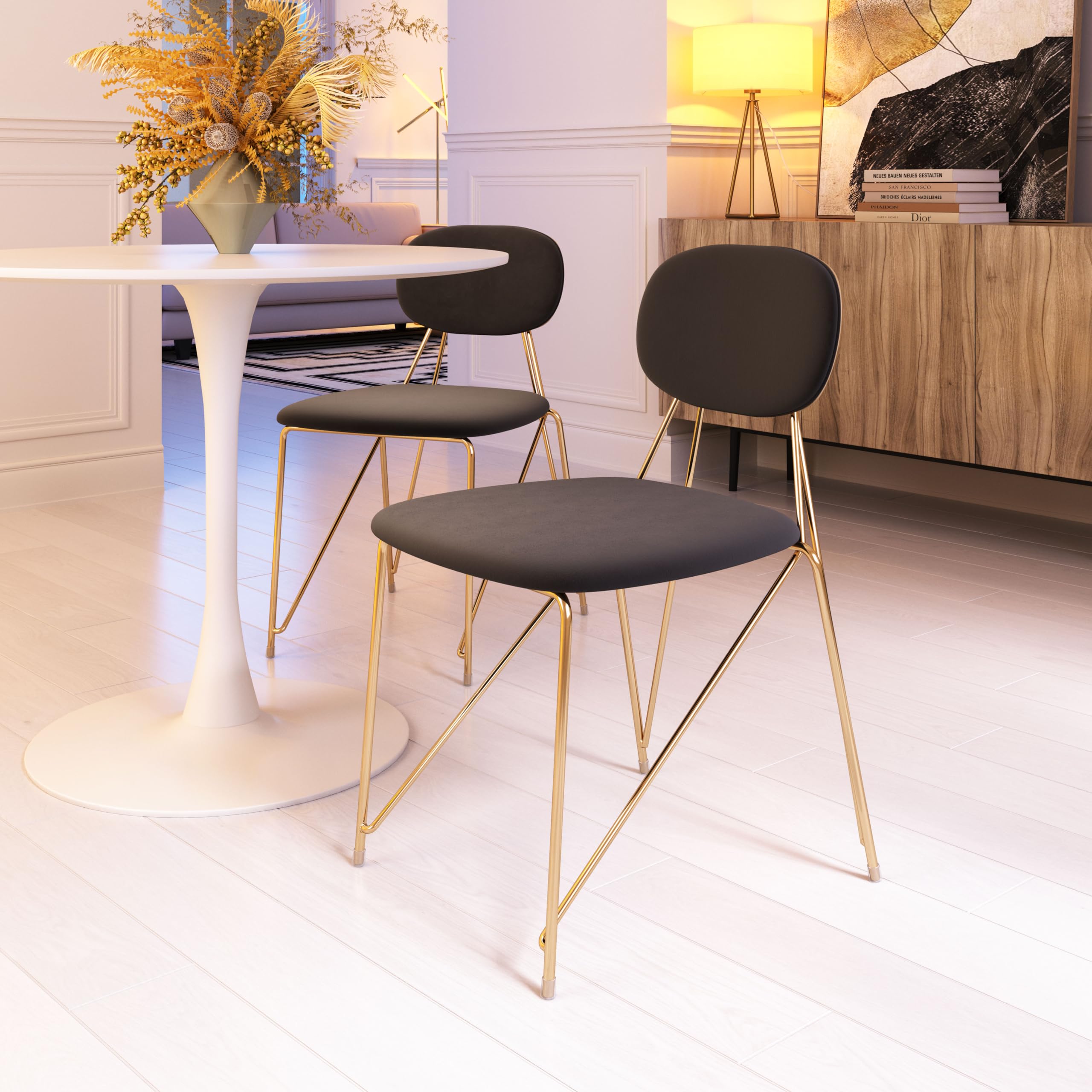 Zuo Georges Dining Chair Gray & Gold