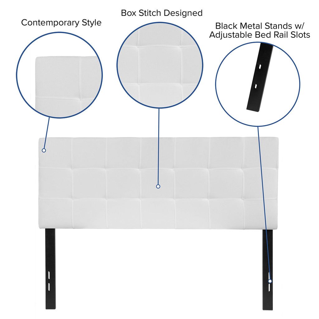Flash Furniture Bedford Tufted Upholstered Full Size Headboard In White Fabric