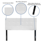 Flash Furniture Bedford Tufted Upholstered Full Size Headboard In White Fabric