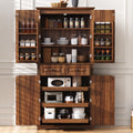 Ball & Cast 71 Farmhouse Kitchen Pantry Cabinet, Rustic Brown