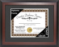 Creative Picture Frames 12x15 Mahogany Finish Diploma Frame with Black Matting Holds 12 by 15-inch Documents with Glass and inst
