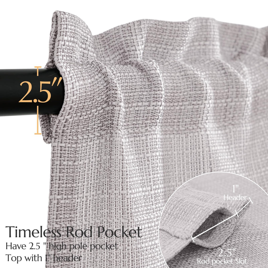 Jinchan Kitchen Curtains Tier Curtains For Living Room Light Heathered Grey Linen Textured Cafe Curtains Bathroom Farmhouse Coun