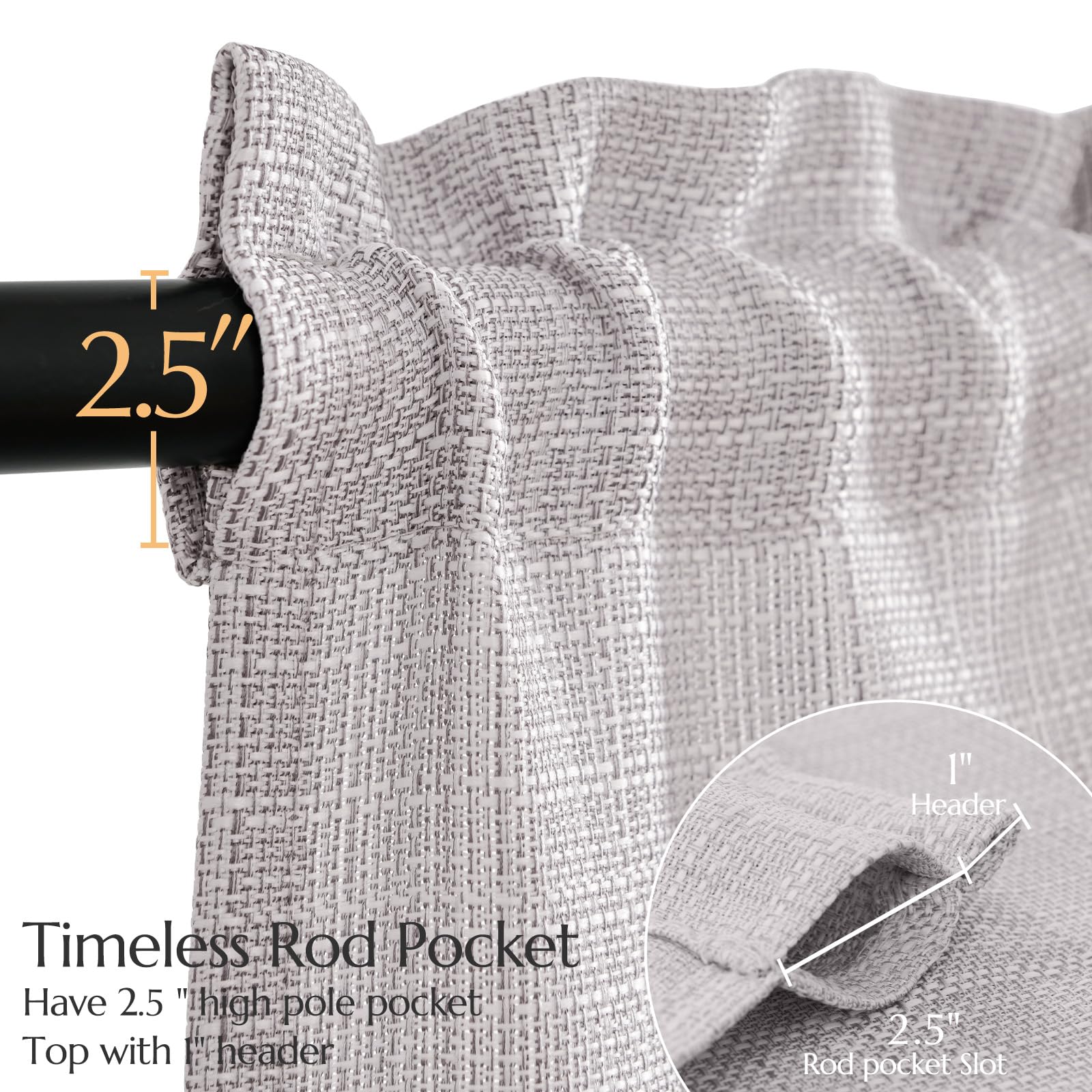 Jinchan Kitchen Curtains Tier Curtains For Living Room Light Heathered Grey Linen Textured Cafe Curtains Bathroom Farmhouse Coun