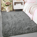 KCHOWUA 6x9 Rug for Living Room Fluffy Rugs Grey Rug for Bedroom Soft Shag Plush Machine Washable Area Rugs for Kids Baby Room N