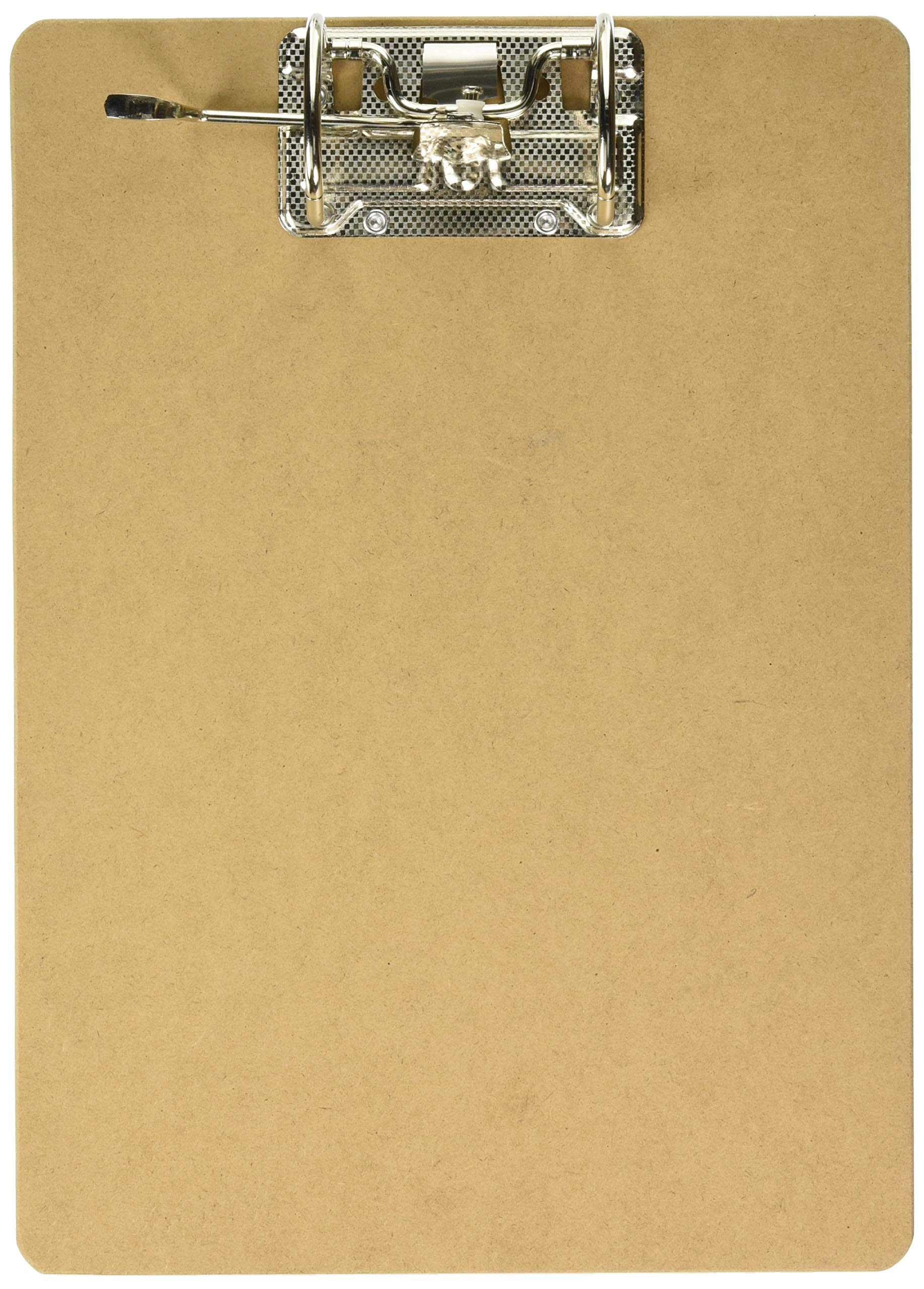 Charles Leonard Letter Size Masonite Clipboard With Shannon Style Arch Posts, Two Sided Smooth, Brown, 9 X 14.5 Inches (89533)