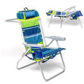 Homevative Folding Backpack Beach Chair with 5 Positions, Towel bar, Cooler Pouch, Storage Pouch, Cup Holder and Phone Holder (K