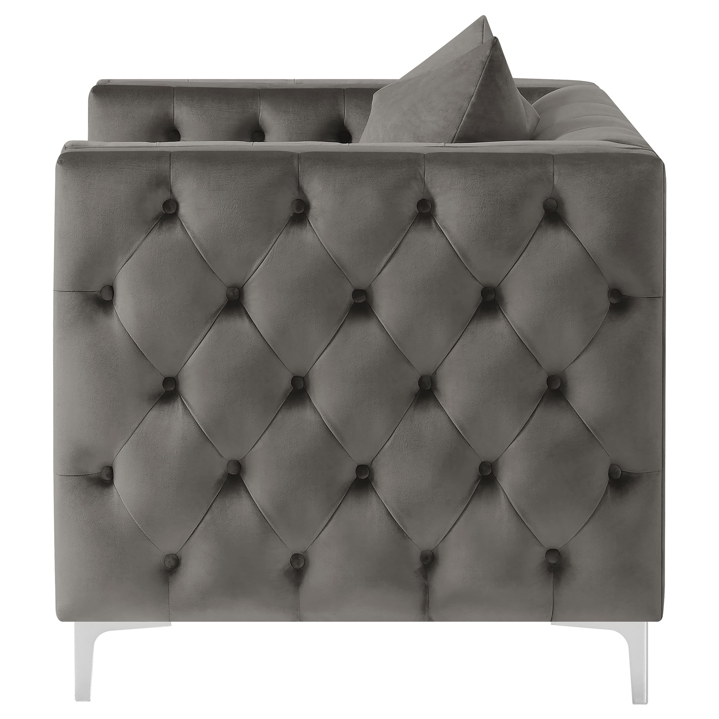 Coaster Home Furnishings Phoebe Tufted Tuxedo Arms Chair - Thumbnail 3