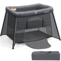 ELEMARA 2 in 1 Travel Crib for Baby,Portable Crib with Bassinet and Mattress,Lightweight Foldable Playpen with Long-Lasting Fram