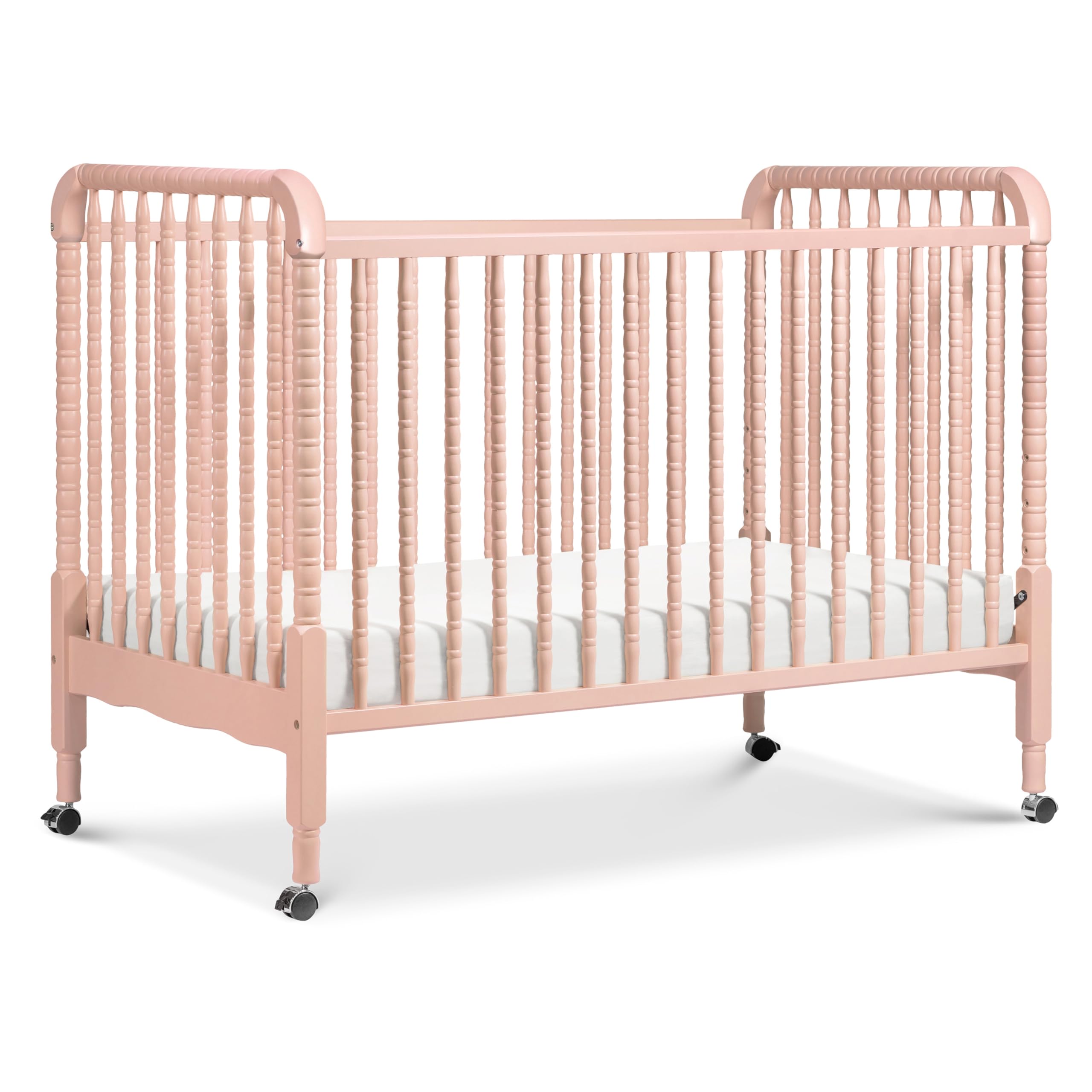 DaVinci Jenny Lind 3-in-1 Convertible Crib in Rich Cherry, Removable Wheels, Greenguard Gold Certified