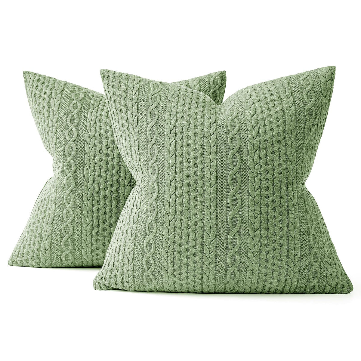 MIULEE Decorative Throw Pillow Covers 18x18 Sage Green Set of 2 Super Soft Modern Embossed Patterned Cushion Covers Farmhouse Pi