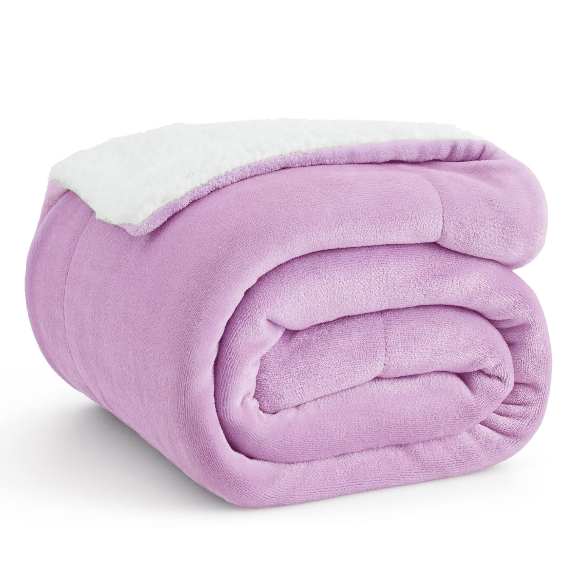 Bedsure Sherpa Fleece Throw Blanket For Couch - Thick And Warm Blankets For Winter, Soft And Fuzzy Throw Blanket For Sofa, Lilac