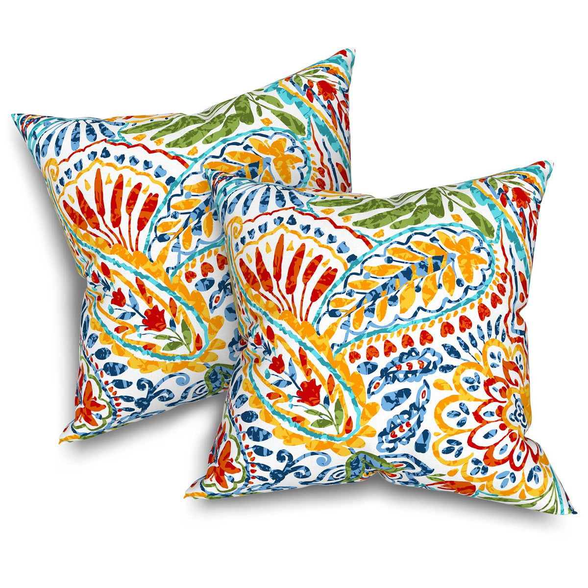 Melody Elephant Outdoor Throw Pillows 16X16 Inch, Water Repellent Patio Pillows With Inners Set Of 2, Outdoor Pillows For Patio