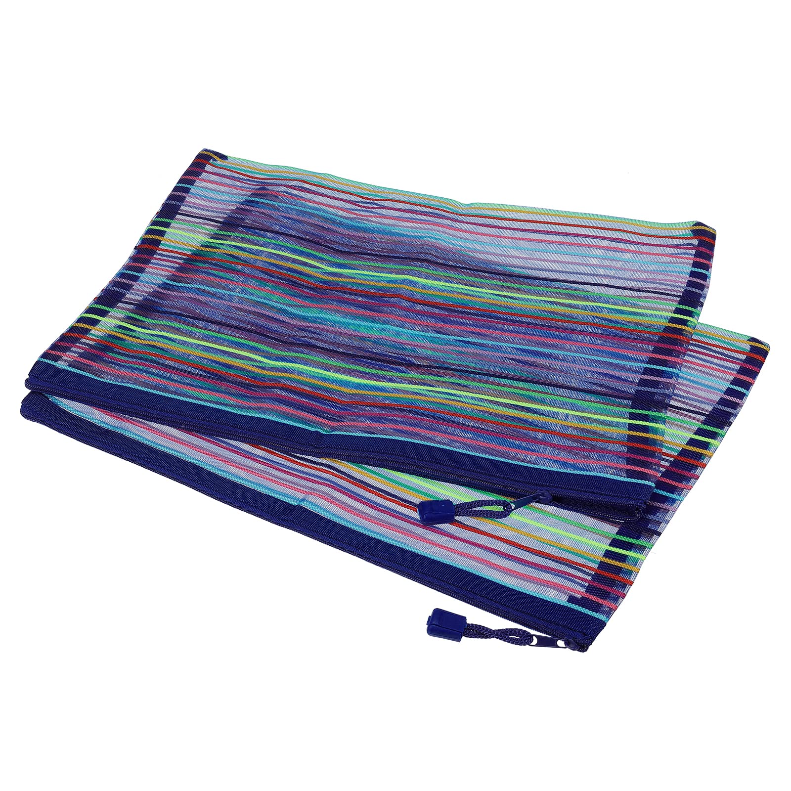 Meccanixity Mesh Zipper Pouches, A4 Colorful Pencil Case Document File Bags Storage Organizer For Office Supply Travel Accessory