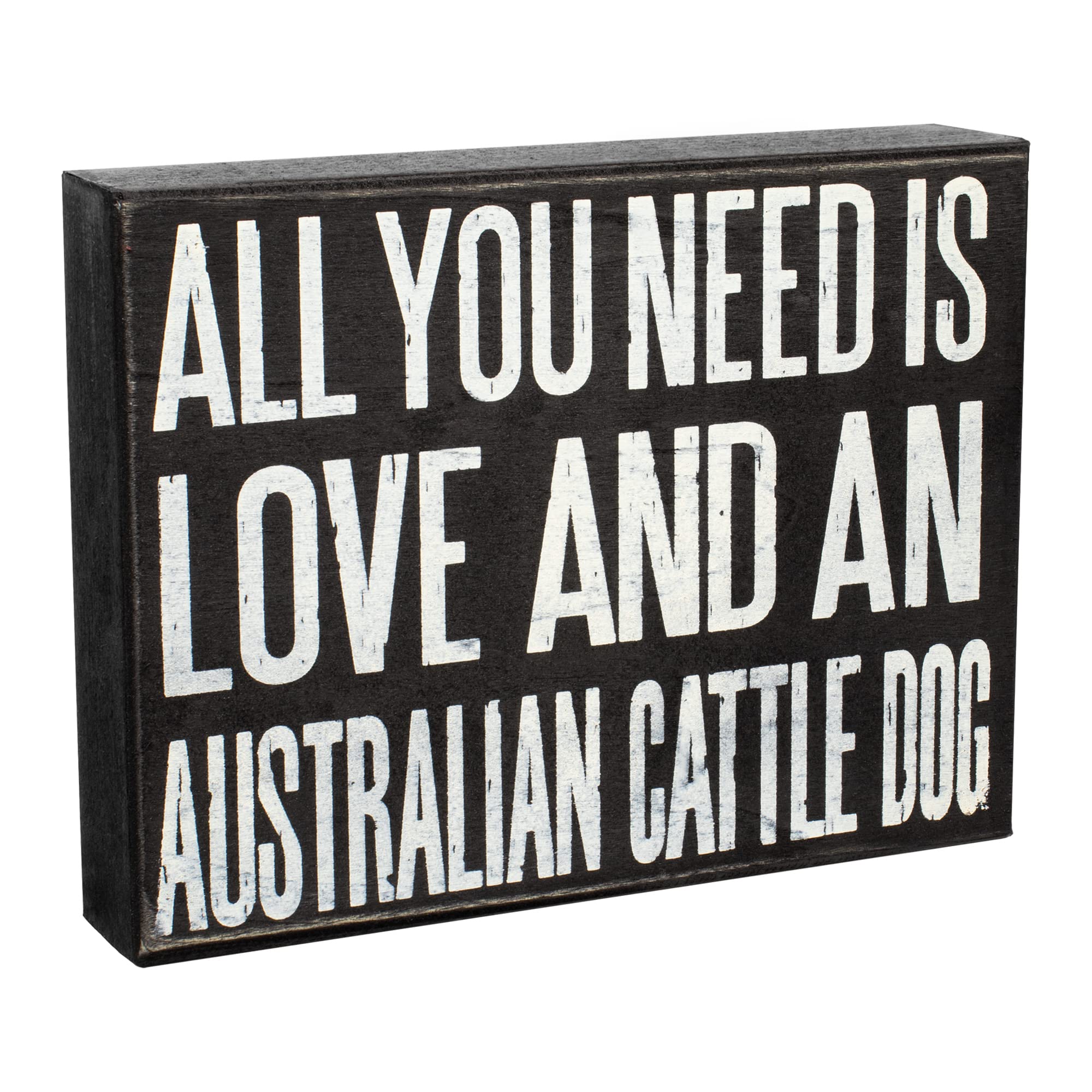 JennyGems Australian Cattle Dog Gifts, All You Need Is Love and an Australian Cattle Dog Wooden Sign, Shelf Decor and Wall Hangi
