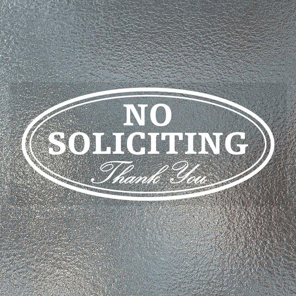Waahome Pack Of 2 No Soliciting Window Sticker Decal 3'X7' No Soliciting Sign For House Home Window Door Business