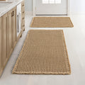 MIULEE Set of 2 Waffle Bathroom Rugs, Boho Bath Rugs Non Slip Washable, Super Absorbent Bath Mats, Ultra Soft Rubber Backed Show