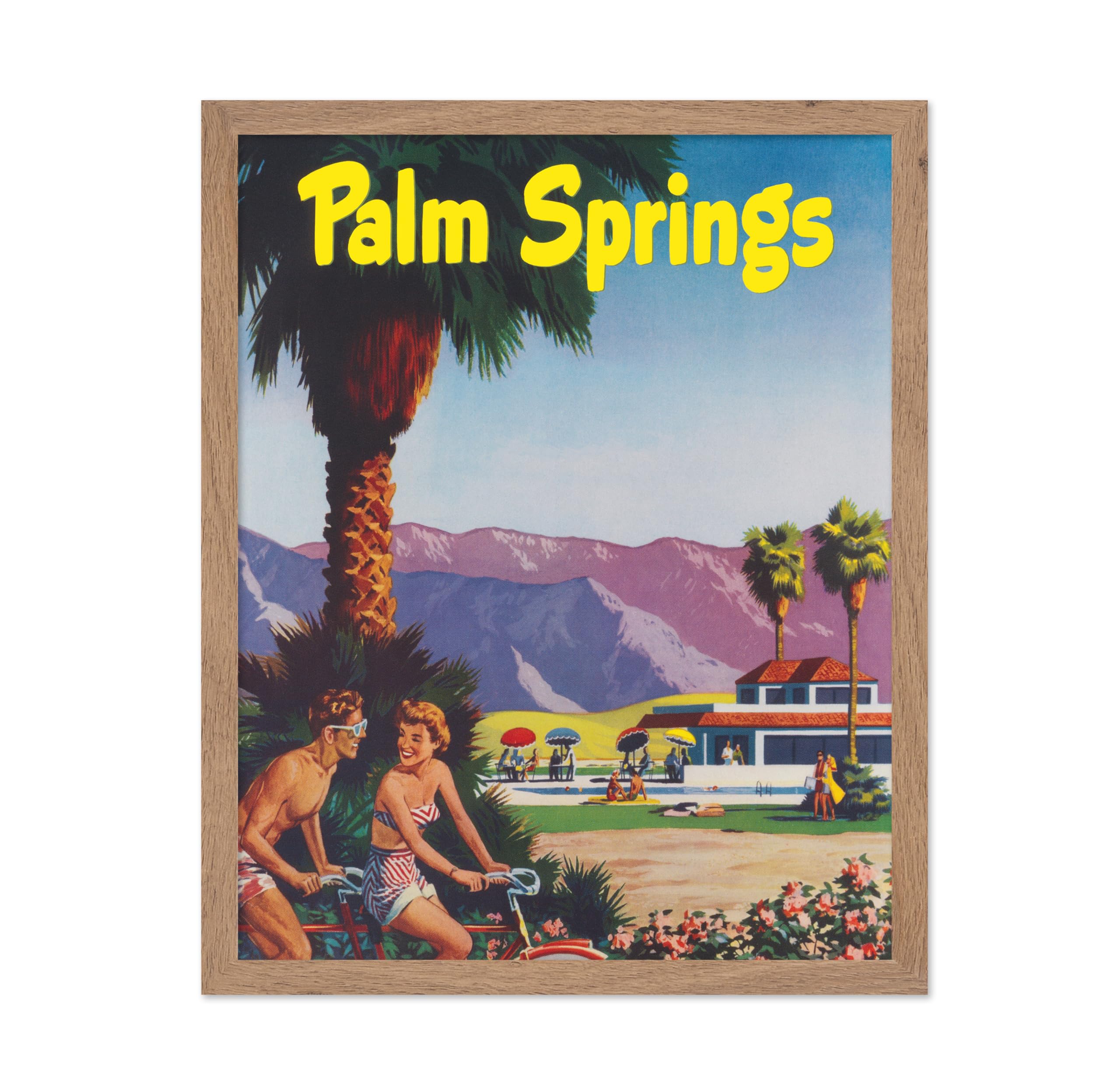 Poster Master Travel Poster - Vintage Palm Springs California Wall Art - Sunny Day Biking - Great Wall Decor Gift for Home, Offi