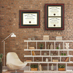 Minesaxel Double Diploma Frame With Mat Fits Two 8.5X11 Inch Certificates, Documents And College Degree, Cherry Red 14X20 Frame