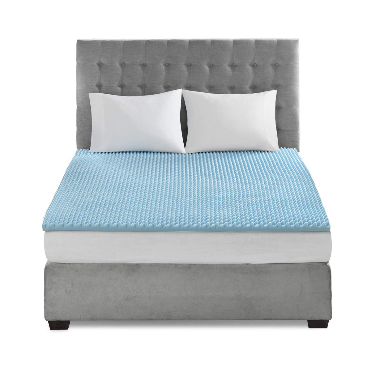 Sleep Philosophy Gel Infused Memory Foam Mattress Topper Luxurious, All Season Enhanced Bed Support, Queen, 1.5' Thick, Without
