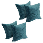 Blazing Needles Square Faux Fur Throw Pillows, 17", Agora Teal 4 Count