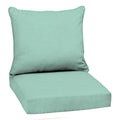 Arden Selections Outdoor Deep Seat Cushion Set, 22 X 24, Rain-Proof, Fade Resistant 24 X 22, Aqua Leala