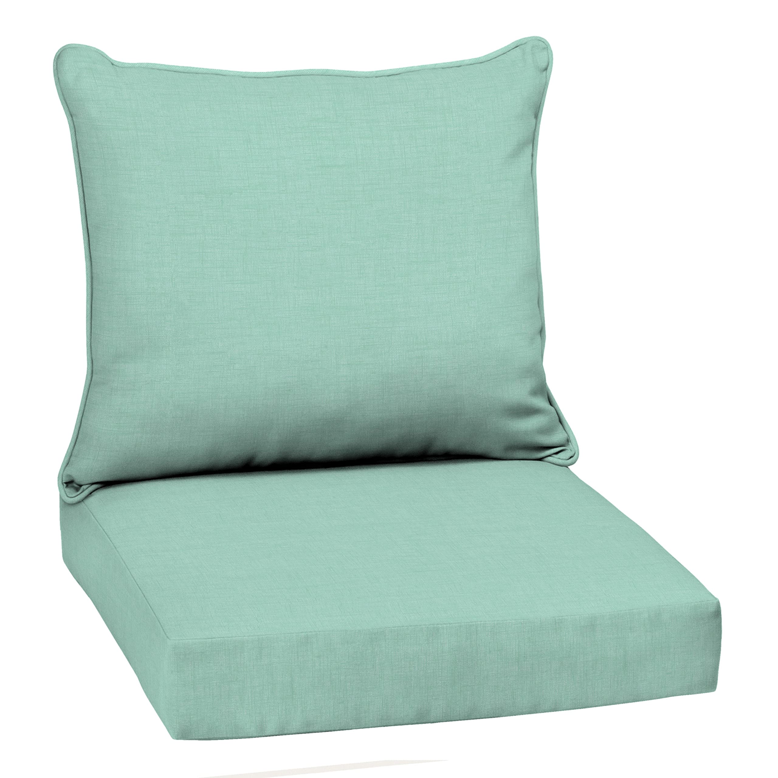 Arden Selections Outdoor Deep Seat Cushion Set, 22 X 24, Rain-Proof, Fade Resistant 24 X 22, Aqua Leala