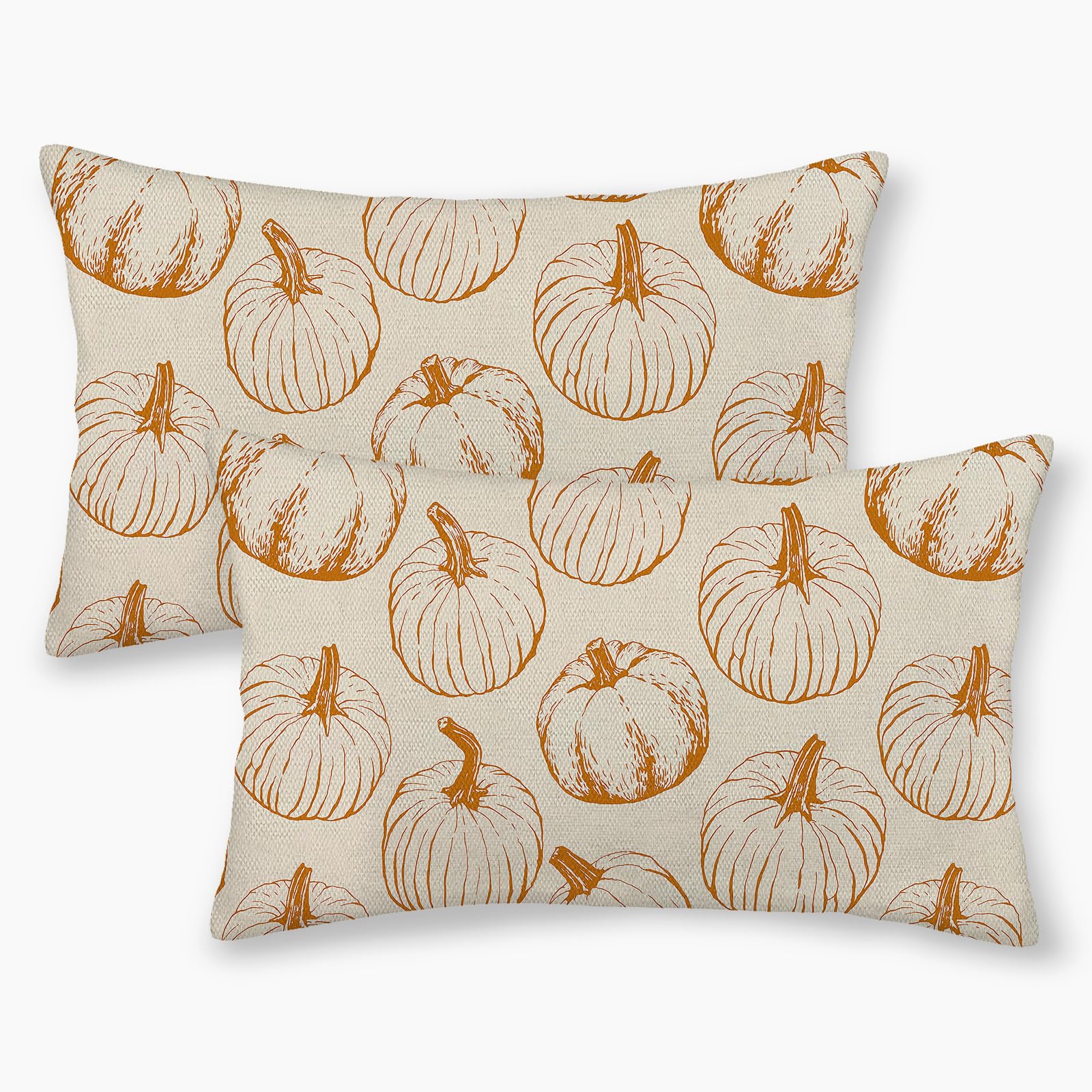 Yxuiyal Fall Throw Pillow Covers 12 X 20 Set Of 2 Burnt Orange Pumpkin Autumn Pillow Covers Harvest Thanksgiving Farmhouse Pillo