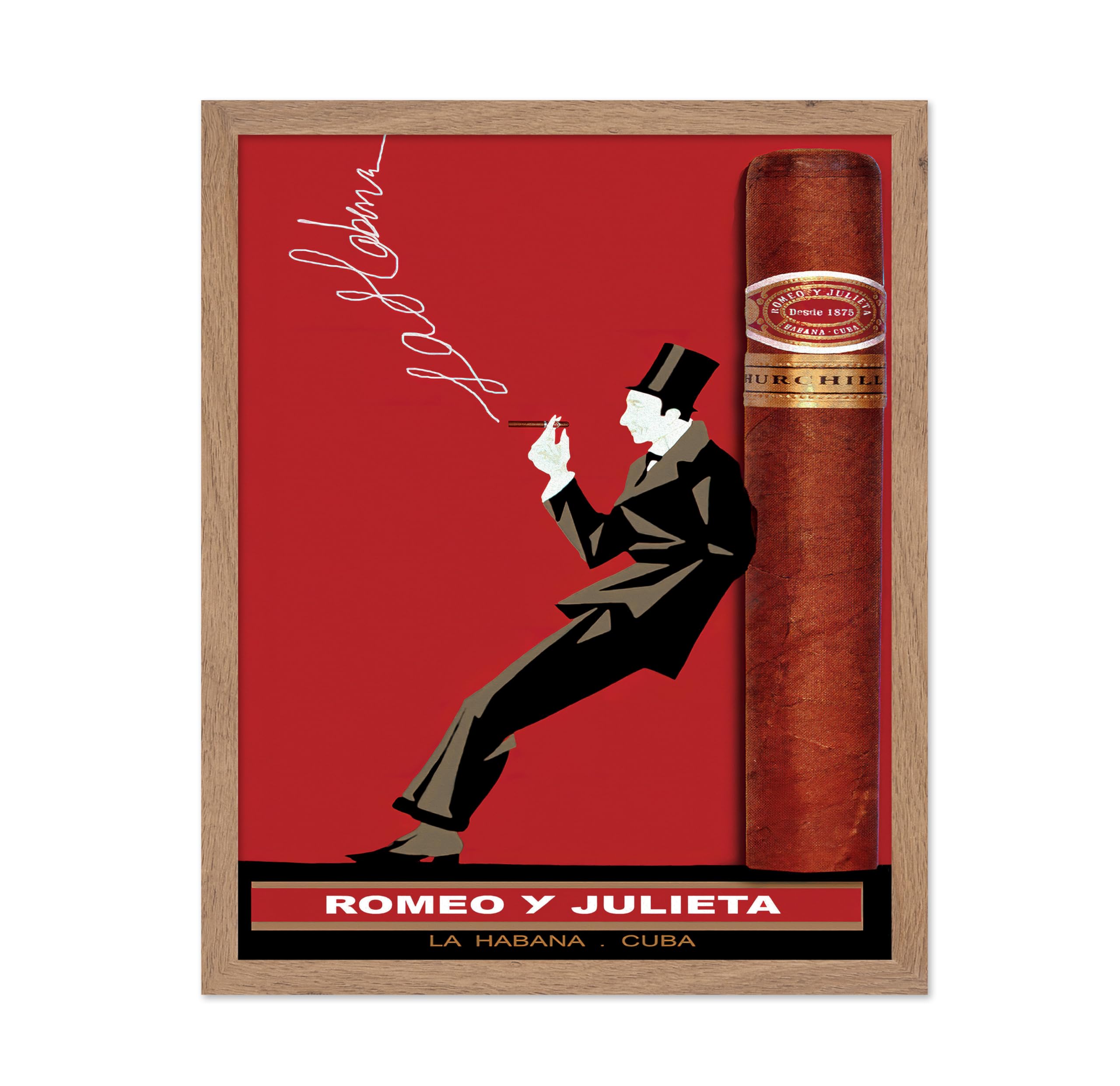 Poster Master Cigar Wall Art - Vintage Wall Decor, Cuban Cigar Wall Print Poster - Great Wall Decor Gift for Home, Office, Livin