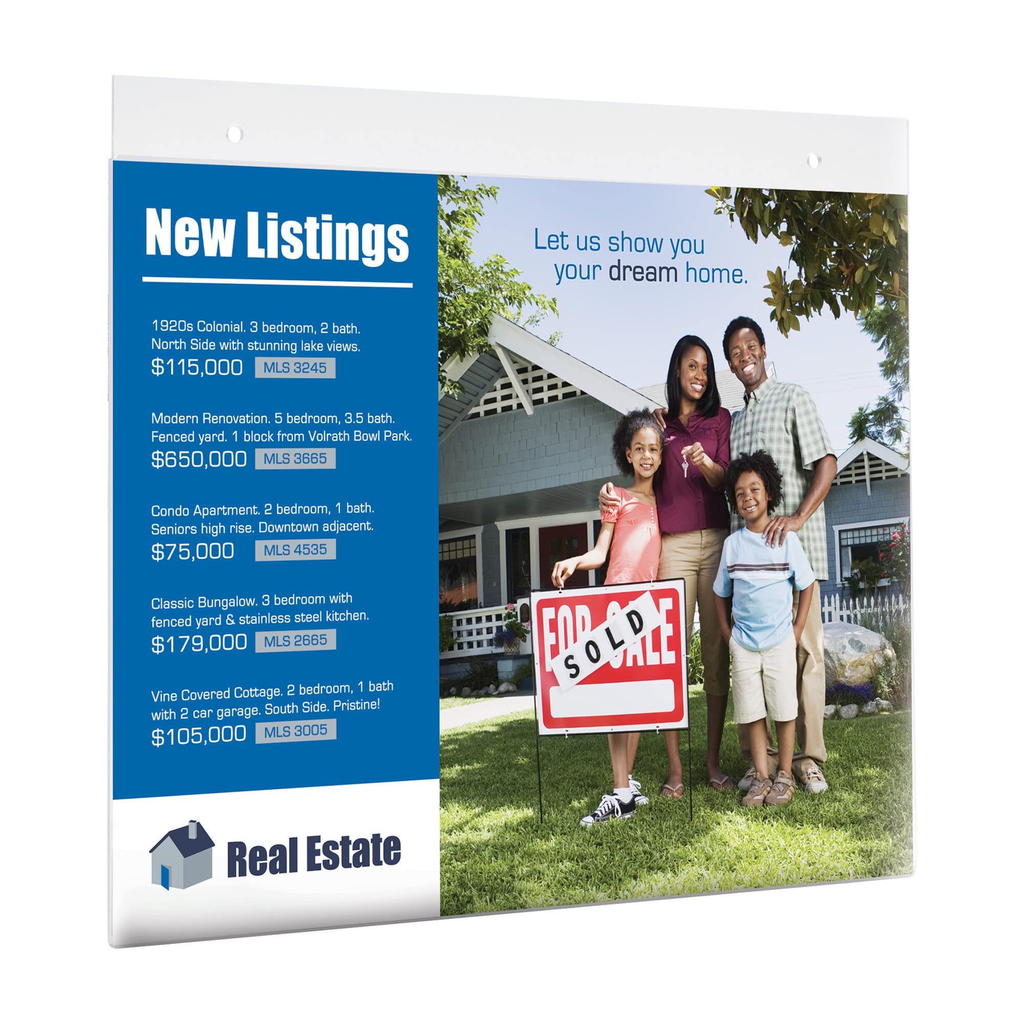 Office Depot Wall Sign Holder, Horizontal, 8 1/2In.H X 11In.W, 274420