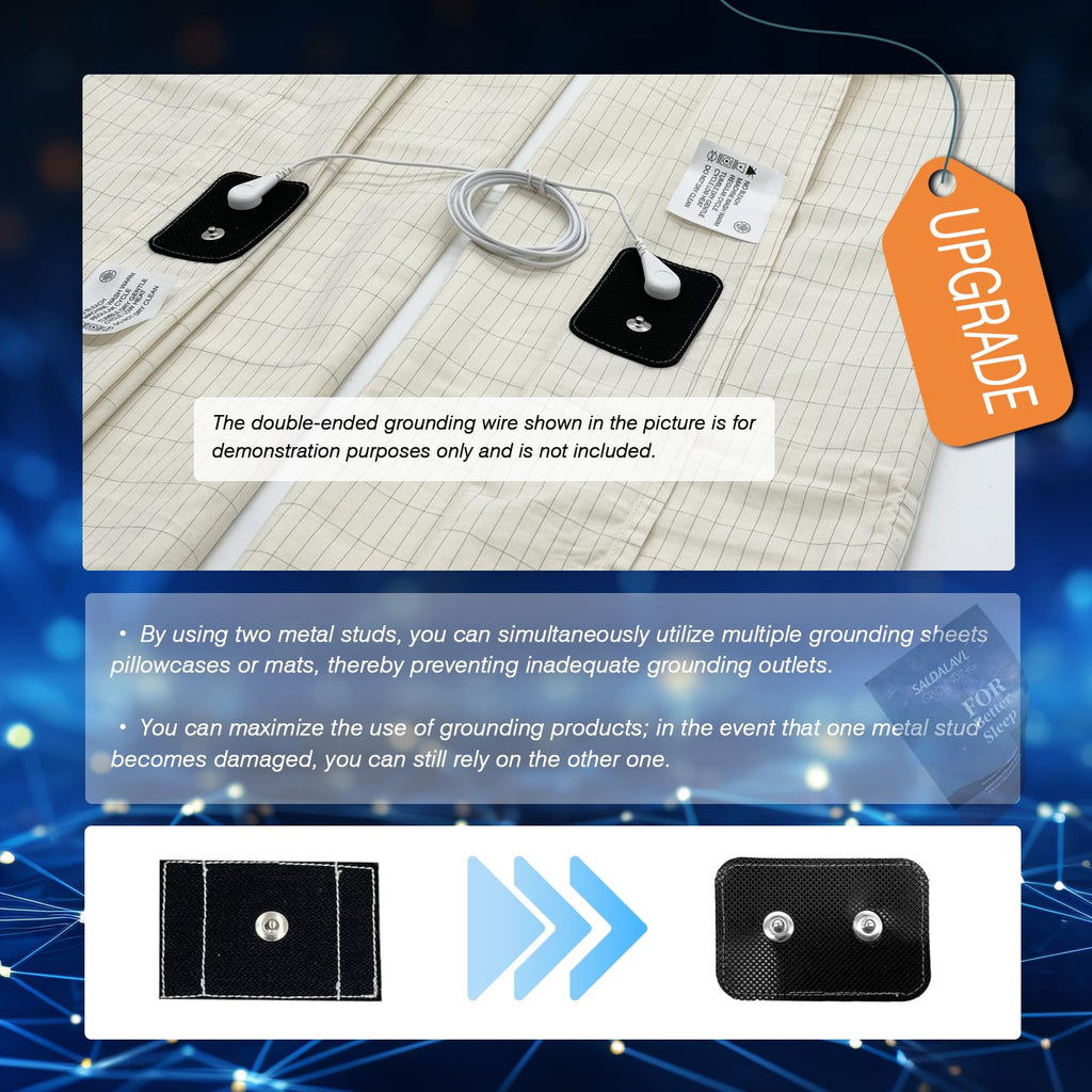 Grounding Pillowcase King Conductive Grounding Pillow Case Silver Fiber Grounding Sheet With 15Ft Grounding Cord Organic Cotton
