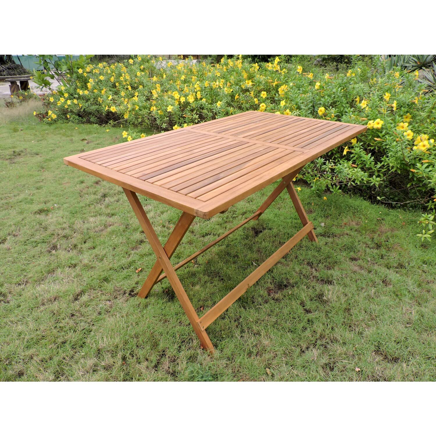 International Caravan Rectangular Hardwood Folding Dining Table