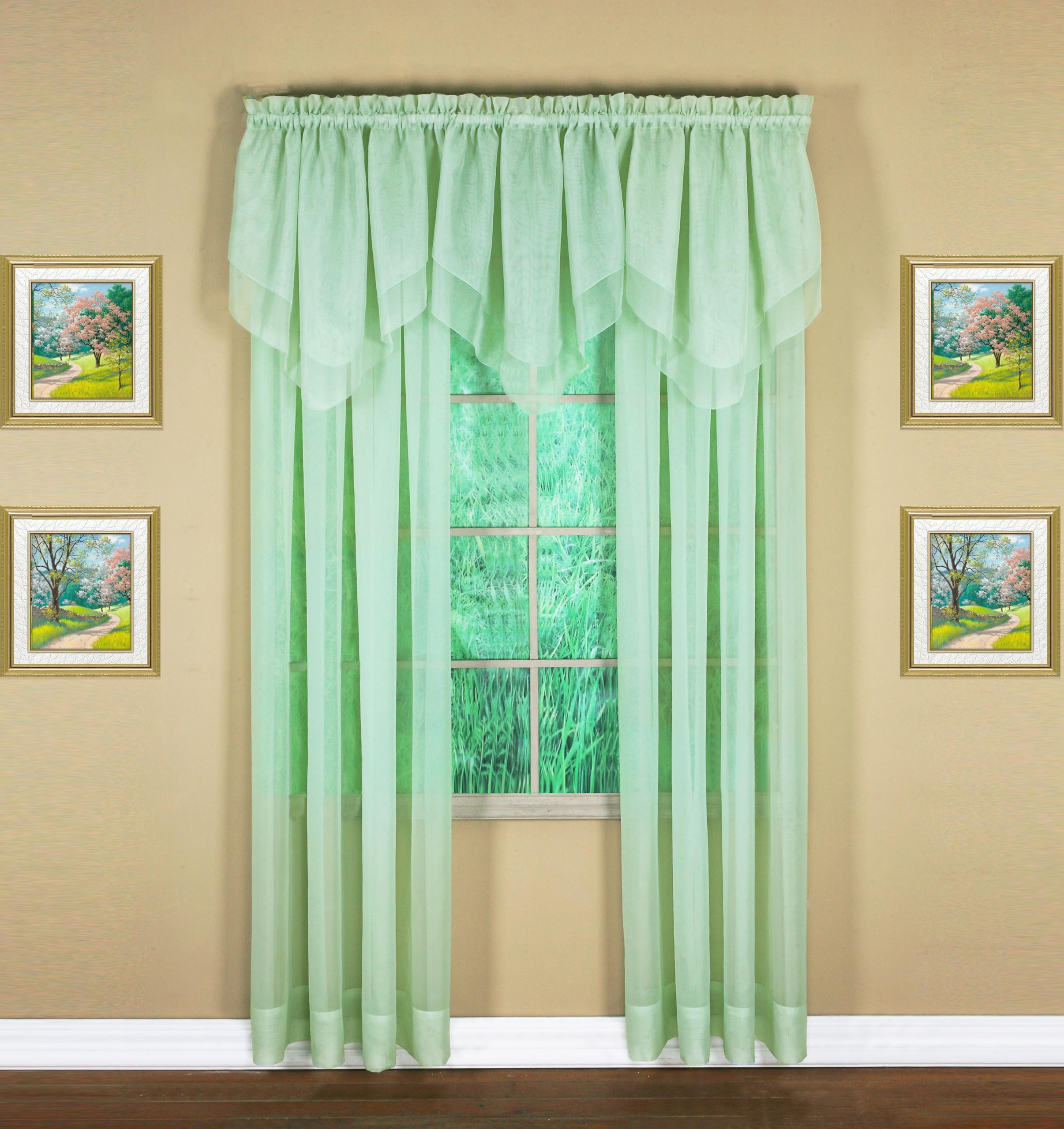 Today'S Curtain Emelia Original Voile Panel 90', Sage, 60' W X 90' L